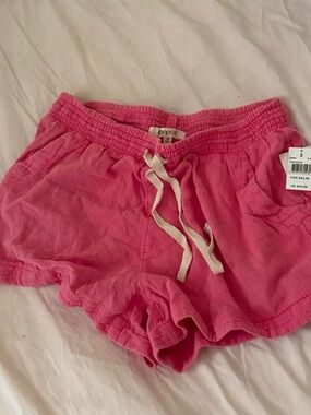 Rip Curl Pink Ruffle Hem Athletic Lounge Shorts